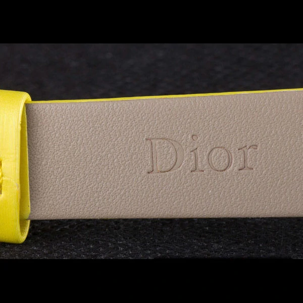 La D de Dior Yellow Rubber Strap with White Dial new59603