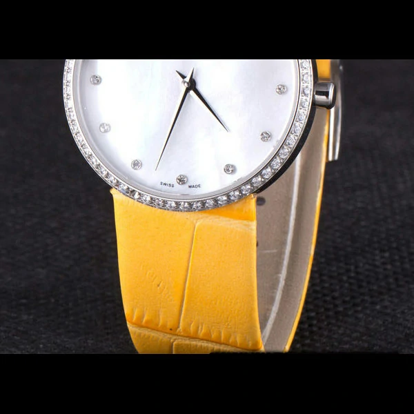 La D de Dior Yellow Leather Strap with White Dial new59604