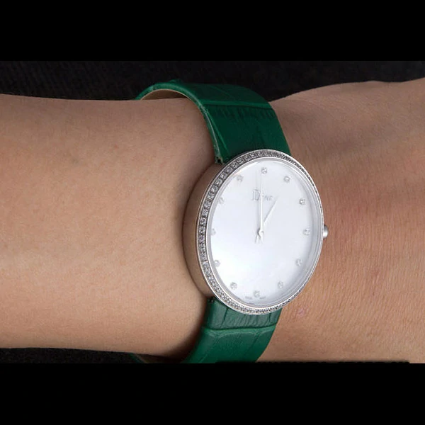 La D de Dior Green Leather Strap with White Dial new59605