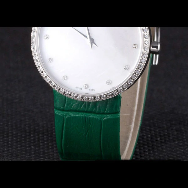 La D de Dior Green Leather Strap with White Dial new59605