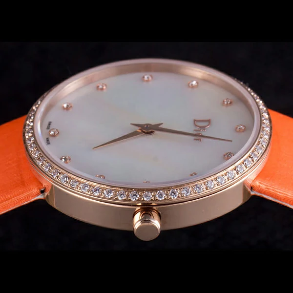 La D de Dior Orange Rubber Strap with White Dial new59608