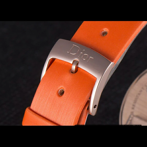 La D de Dior Orange Rubber Strap with White Dial new59608