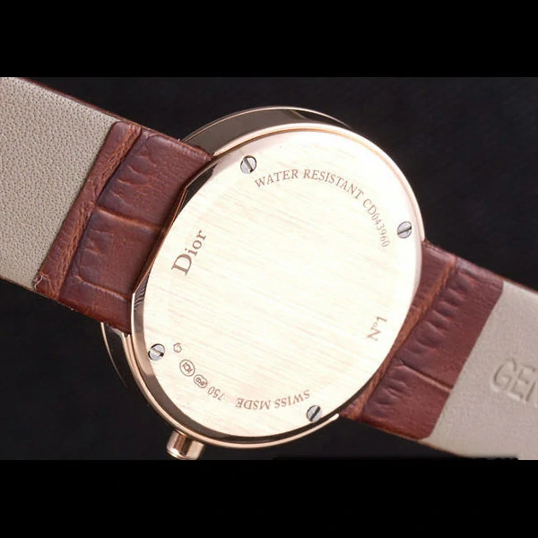 La D de Dior Brown Leather Strap with Brown Dial new59609