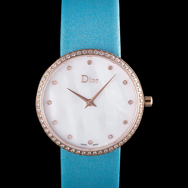 La D de Dior Blue Rubber Strap with White Dial new59610