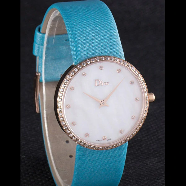La D de Dior Blue Rubber Strap with White Dial new59610