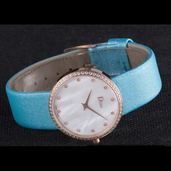 La D de Dior Blue Rubber Strap with White Dial new59610
