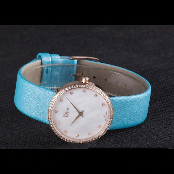 La D de Dior Blue Rubber Strap with White Dial new59610