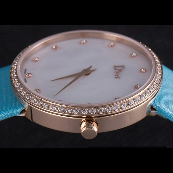 La D de Dior Blue Rubber Strap with White Dial new59610