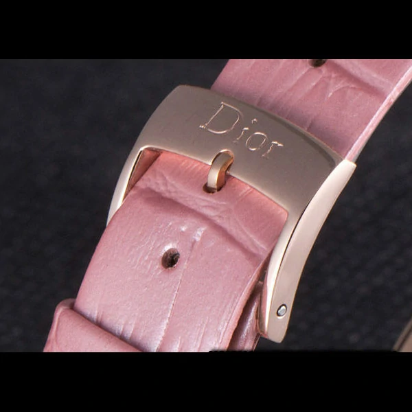 La D de Dior Pink Leather Strap with White Dial new59611