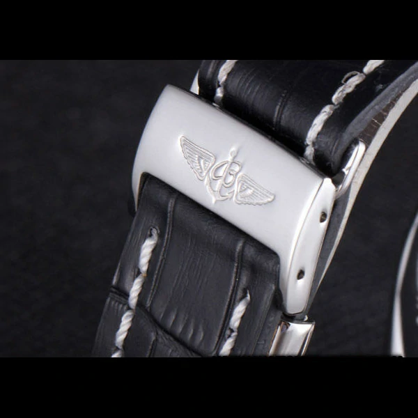 Breitling Chronomat Black Dial with Black Leather Band new59613
