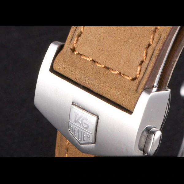 Tag Heuer Carrera SpaceX Silver Bezel with Black Dial and Light Brown Leather Strap new59627