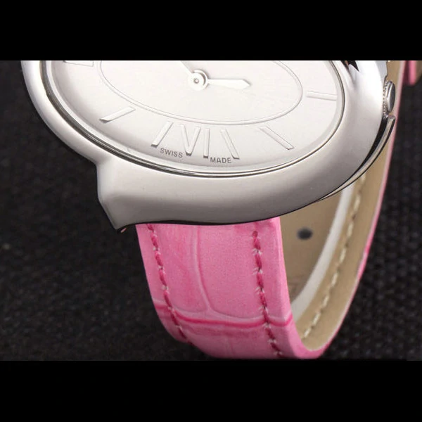Chopard Luxury Silver Bezel with White Dial and Pink Leather Strap new59633