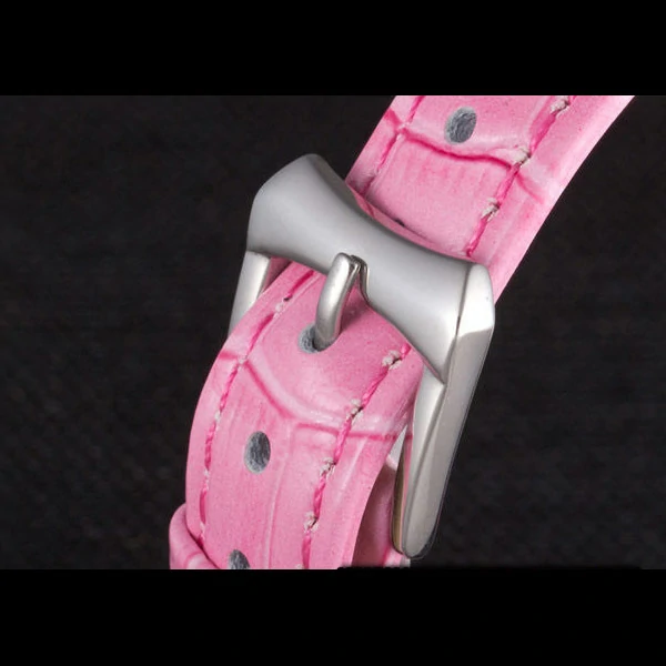 Chopard Luxury Silver Bezel with White Dial and Pink Leather Strap new59633