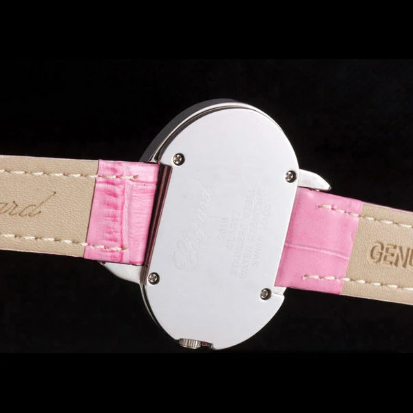 Chopard Luxury Silver Bezel with White Dial and Pink Leather Strap new59633