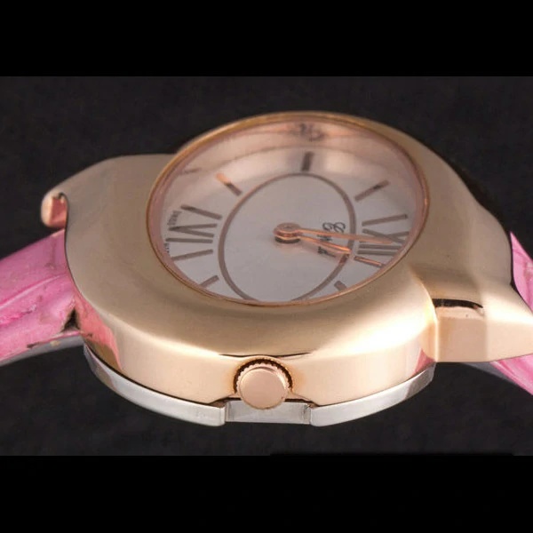 Chopard Luxury Gold Bezel with White Dial and Pink Leather Strap new59635