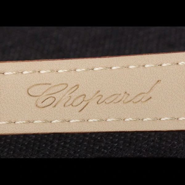 Chopard Luxury Silver Bezel with White Dial and Brown Leather Strap new59636
