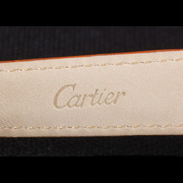 Cartier Ballon Bleu Silver Bezel with White Dial and Orange Leather Band new59640