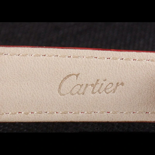 Cartier Ballon Bleu Silver Bezel with White Dial Red Leather Band new59641