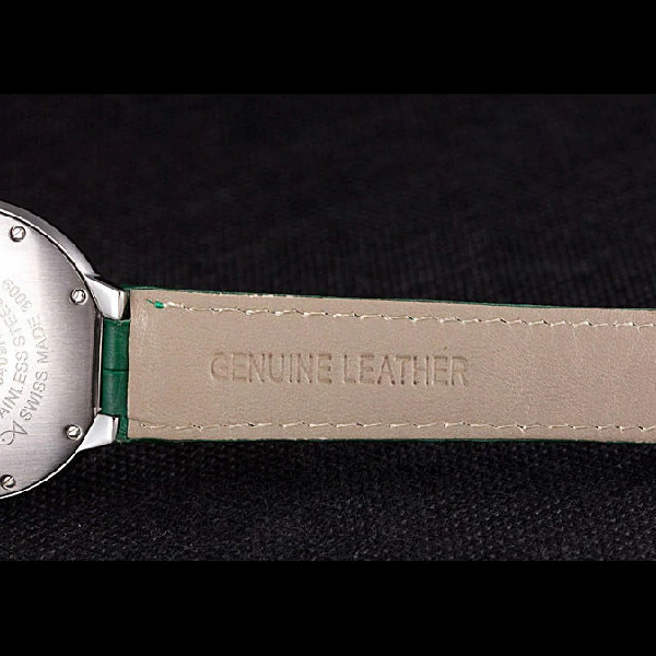 Cartier Ballon Bleu Silver Bezel with Green Dial and Green Leather Band new59643