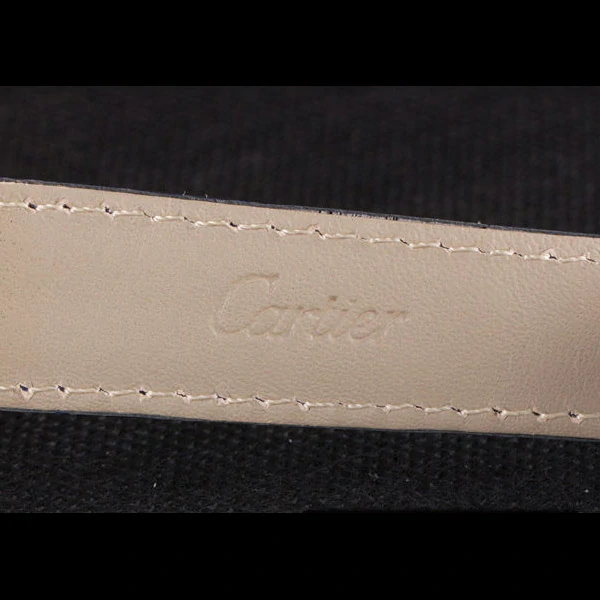 Cartier Ballon Bleu Silver Bezel with Dark Blue Dial and Dark Blue Leather Band new59645