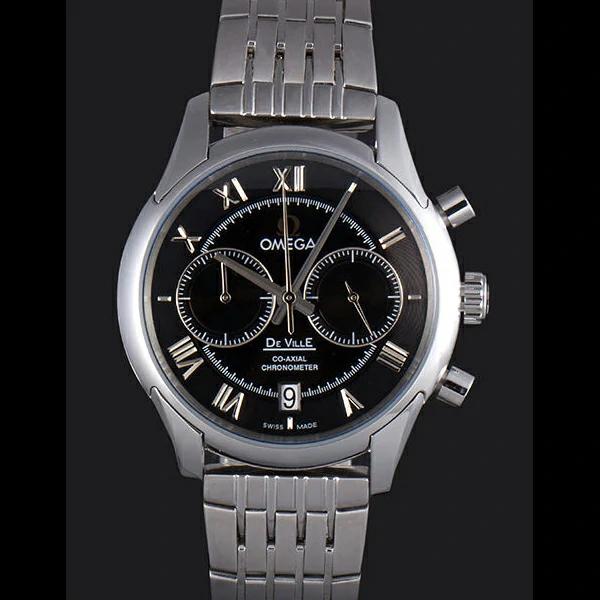 Omega DeVille Stainless Steel Links Black Dial new59650