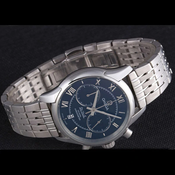 Omega DeVille Stainless Steel Links Black Dial new59650