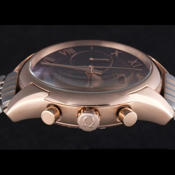 Omega DeVille Two Tone Links Black Dial new59652