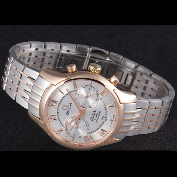 Omega DeVille Two Tone Links White Dial new59653