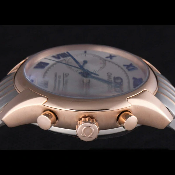 Omega DeVille Two Tone Links White Dial new59654