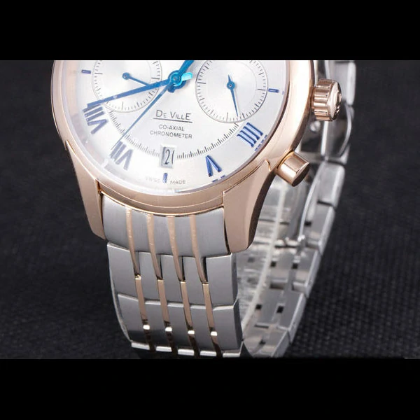 Omega DeVille Two Tone Links White Dial new59654