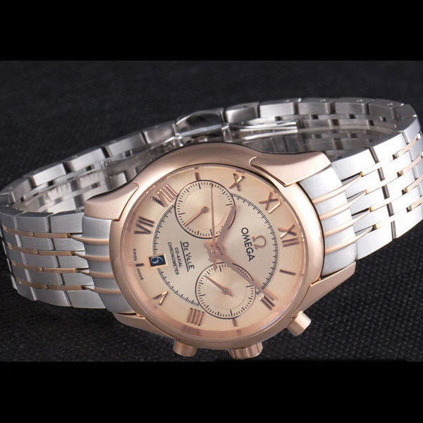 Omega DeVille Two Tone Links Gold Dial new59655