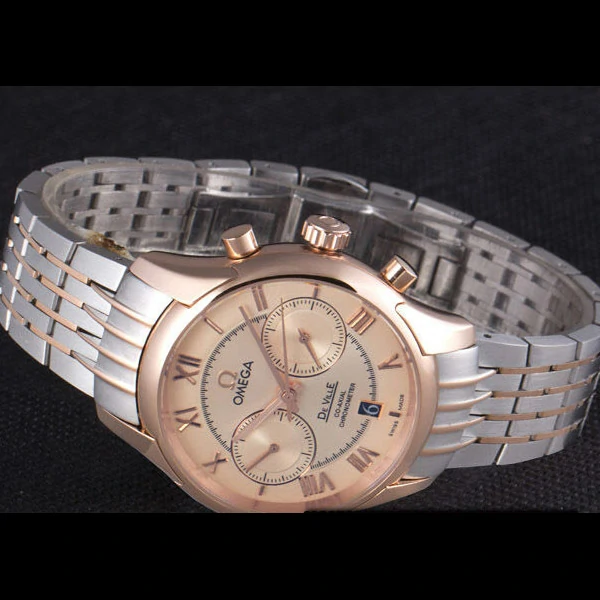Omega DeVille Two Tone Links Gold Dial new59655