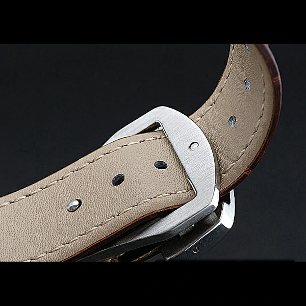 Omega DeVille Silver Bezel with White Dial and Brown Leather Strap new59656