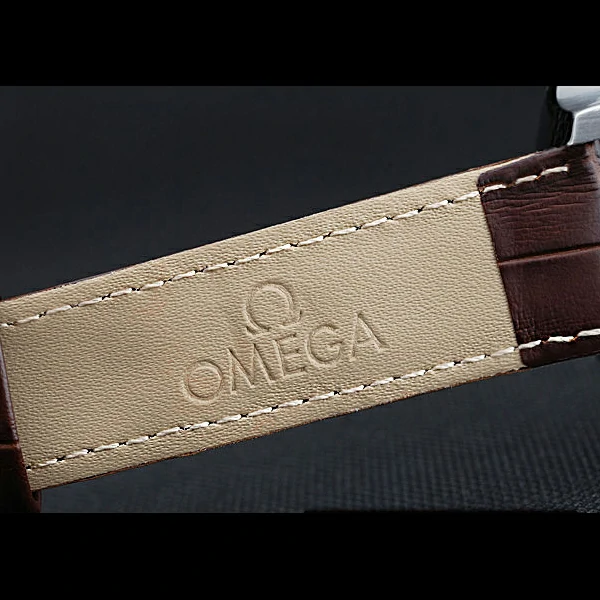 Omega DeVille Silver Bezel with White Dial and Brown Leather Strap new59656