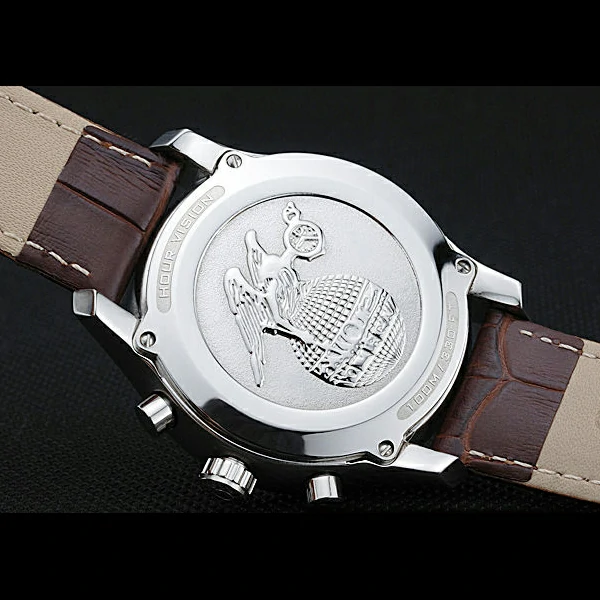 Omega DeVille Silver Bezel with White Dial and Brown Leather Strap new59656