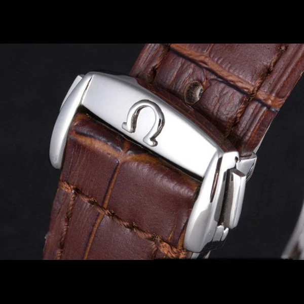 Omega DeVille Silver Bezel with Blue Dial and Brown Leather Strap new59657