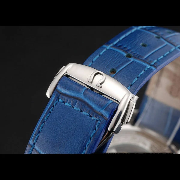 Omega DeVille Silver Bezel with White Dial and Blue Leather Strap new59658