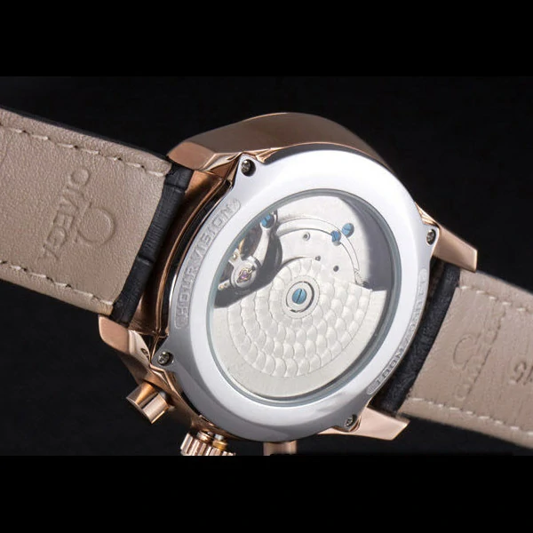 Omega DeVille Rose Gold Bezel with Black Dial and Black Leather Strap new59659