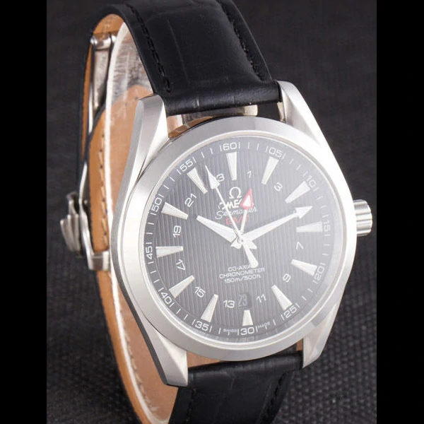 Omega Seamaster Black Dial with Black Leather Band new59664