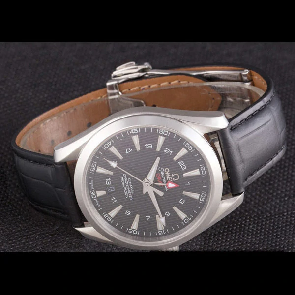 Omega Seamaster Black Dial with Black Leather Band new59664