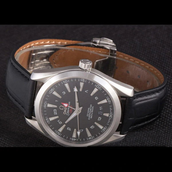 Omega Seamaster Black Dial with Black Leather Band new59664