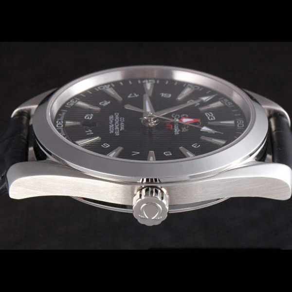 Omega Seamaster Black Dial with Black Leather Band new59664