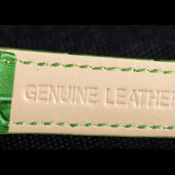 Frank Muller Heart Diamond Gold Bezel Green Leather Band new59684