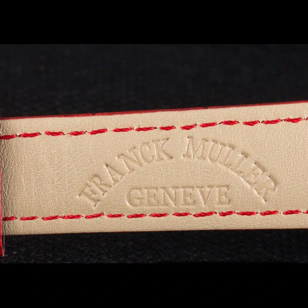 Frank Muller Heart Diamond Gold Bezel Red Leather Band new59685