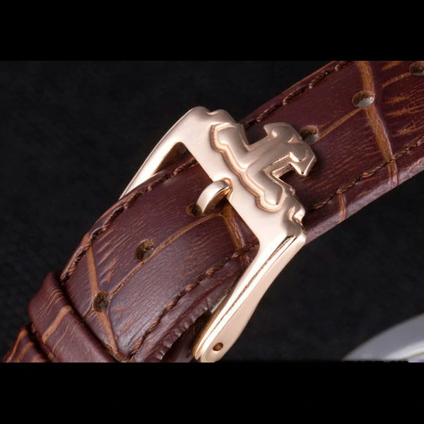 Jaeger Lecoultre Master Gold Bezel Brown Leather Band new59702