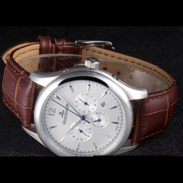 Jaeger Lecoultre Master Silver Bezel Brown Leather Band new59703