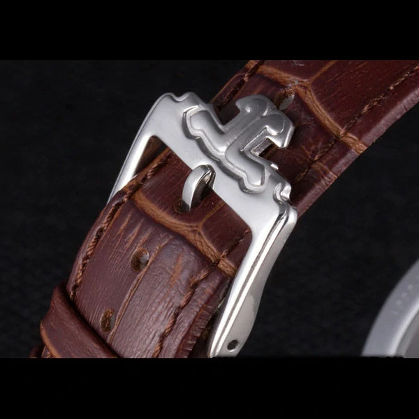 Jaeger Lecoultre Master Silver Bezel Brown Leather Band new59703