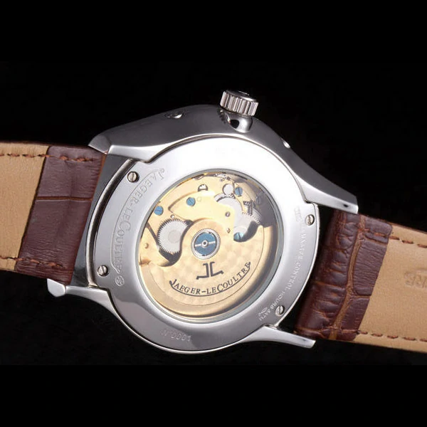 Jaeger Lecoultre Master Silver Bezel Brown Leather Band new59703