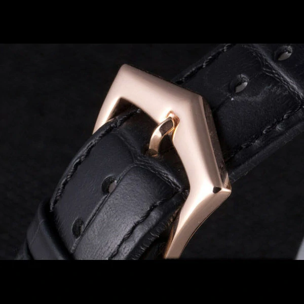 Jaeger Lecoultre Master Gold Bezel Black Leather Band new59707