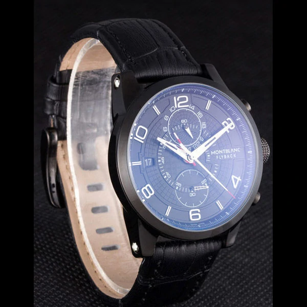 Montblanc Flyback Black Leather Band new59718